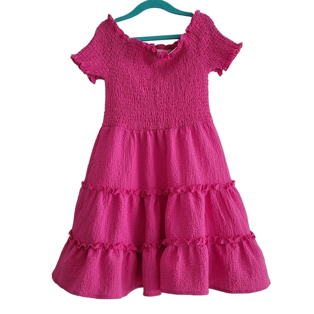 Art Class 6/7 Smocked Off Shoulder Tiered Knee Length Summer Dress Fiesta